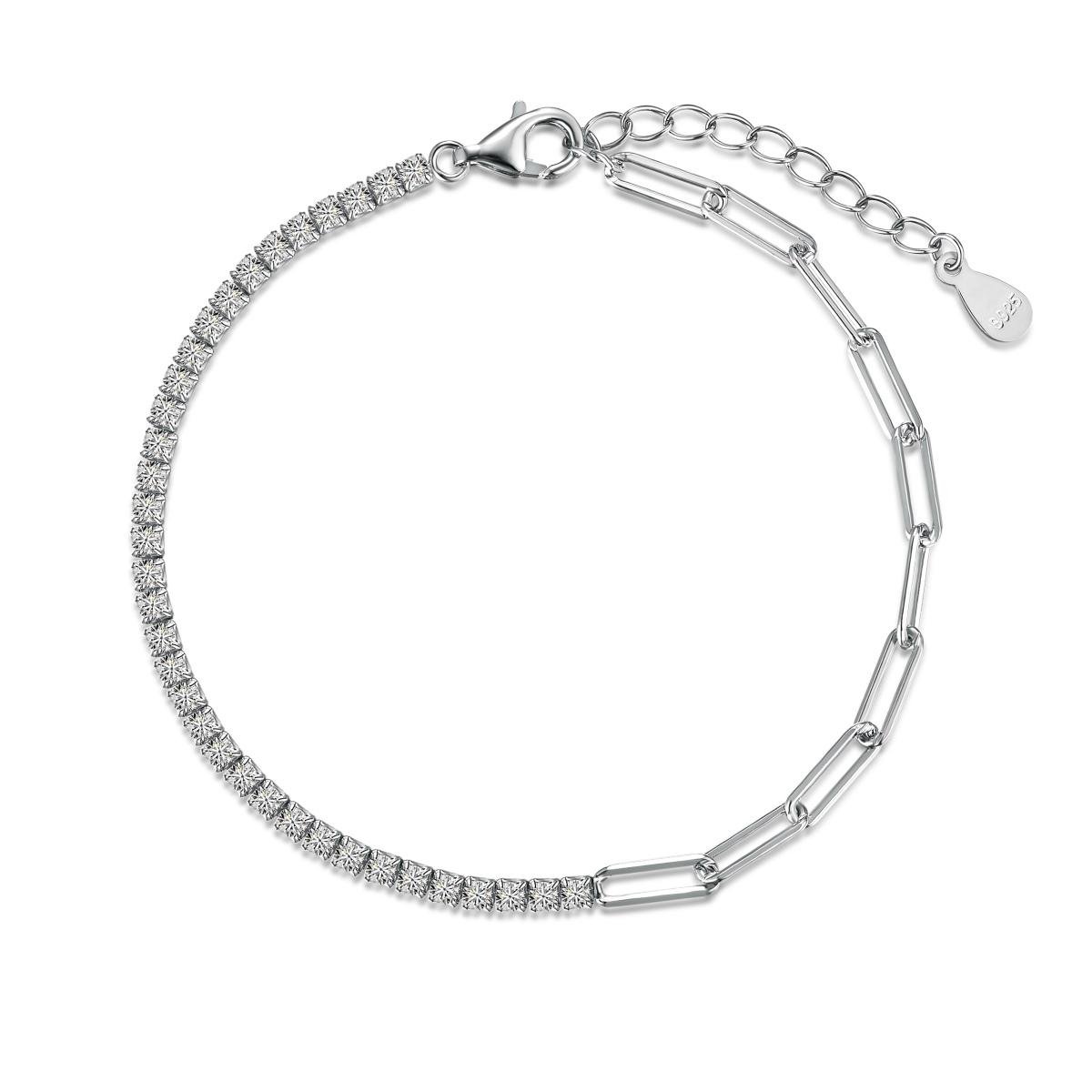 Half tennis chain bracelet